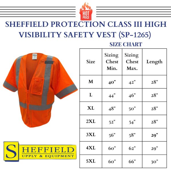 Sheffield Protection - HI-VIS Safety Vest - SP1265 - Image 5