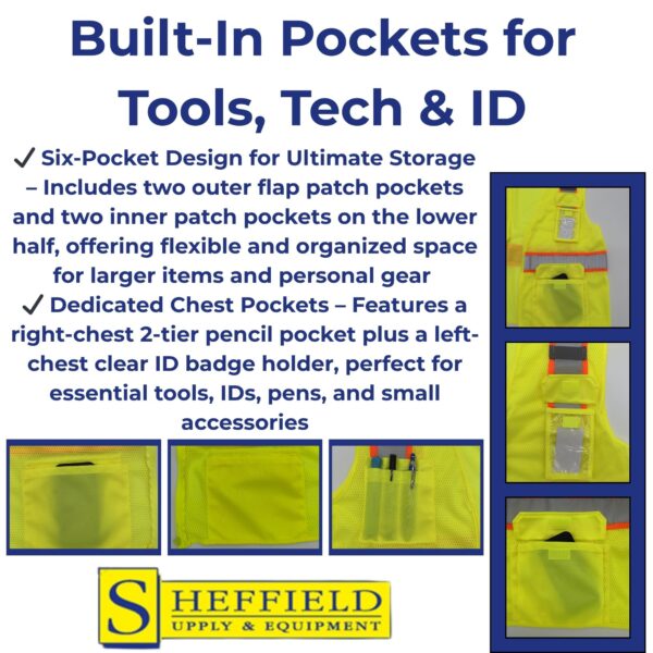 Sheffield Protection - HI-VIS Safety Vest - SP1195 - Image 6