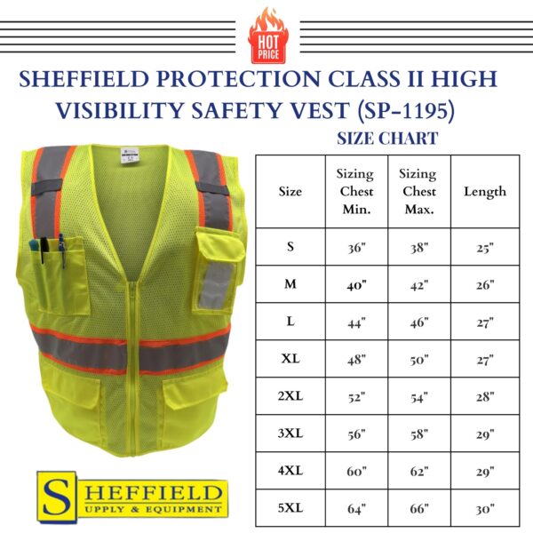 Sheffield Protection - HI-VIS Safety Vest - SP1195 - Image 7