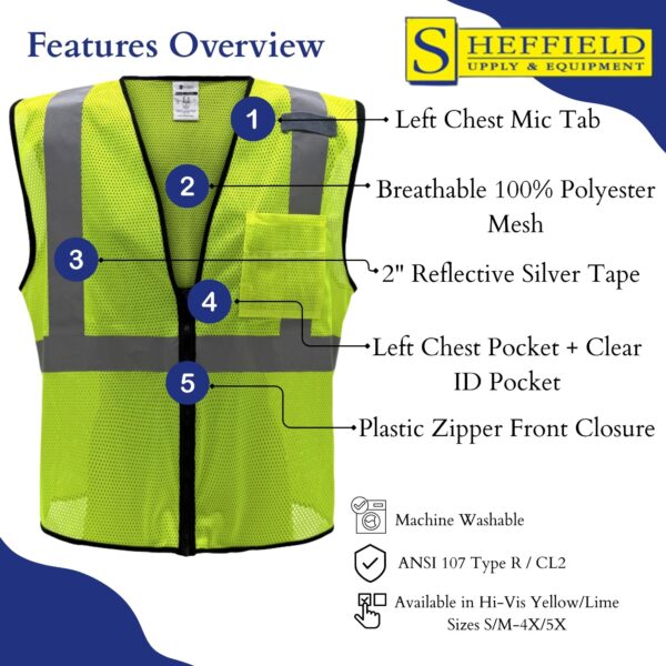 Sheffield Protection - HI-VIS Safety Vest - SP1519 - Image 4