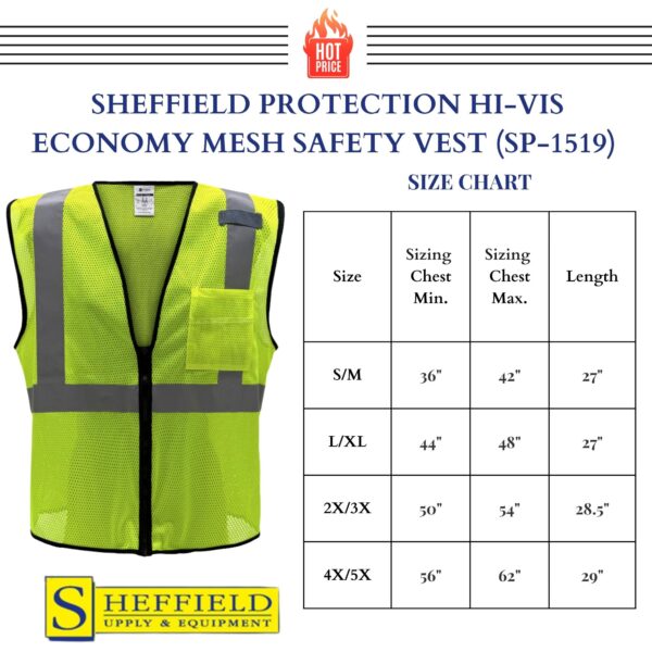 Sheffield Protection - HI-VIS Safety Vest - SP1519 - Image 7