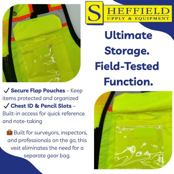 Sheffield Protection Class II Surveyor Safety Vest- SP-5002 - Image 5