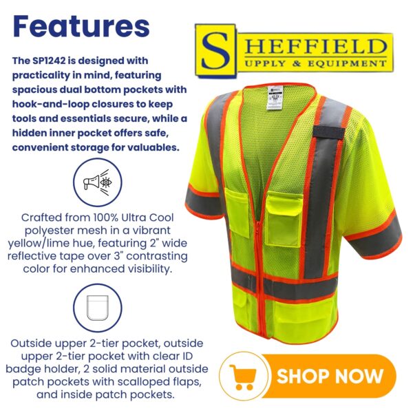 Sheffield Protection - HI VIS Safety Vest - SP1242 - Image 5