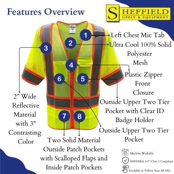 Sheffield Protection - HI VIS Safety Vest - SP1242 - Image 4