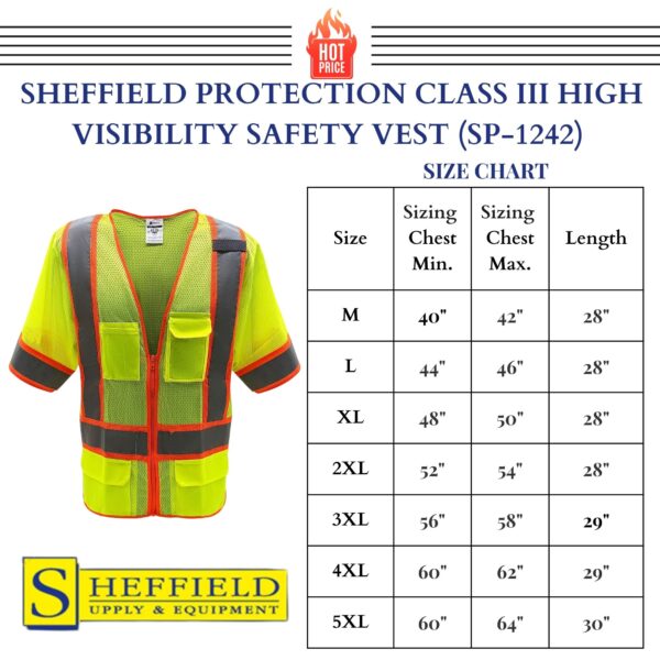 Sheffield Protection - HI VIS Safety Vest - SP1242 - Image 8