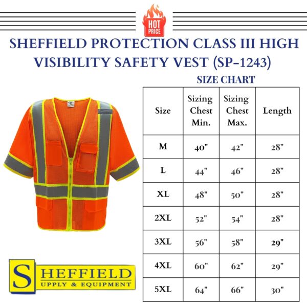 Sheffield Protection - HI VIS Safety Vest - SP1243 - Image 6