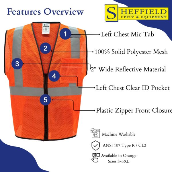 Sheffield Protection - HI VIS Safety Vest - SP1520 - Image 4