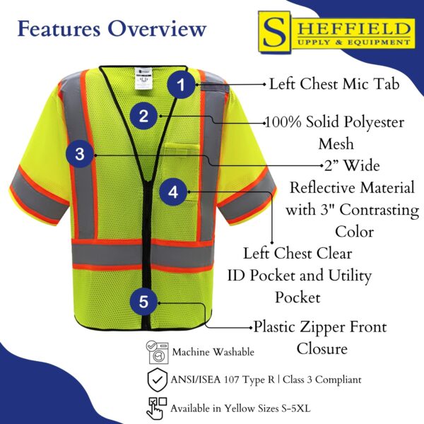 Sheffield Protection - HI VIS Safety Vest - SP1565 - Image 4