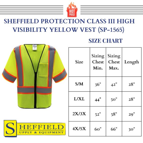 Sheffield Protection - HI VIS Safety Vest - SP1565 - Image 7