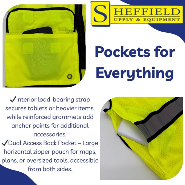 Sheffield SP-5004 Class II High Visibility Safety Vest - Image 4